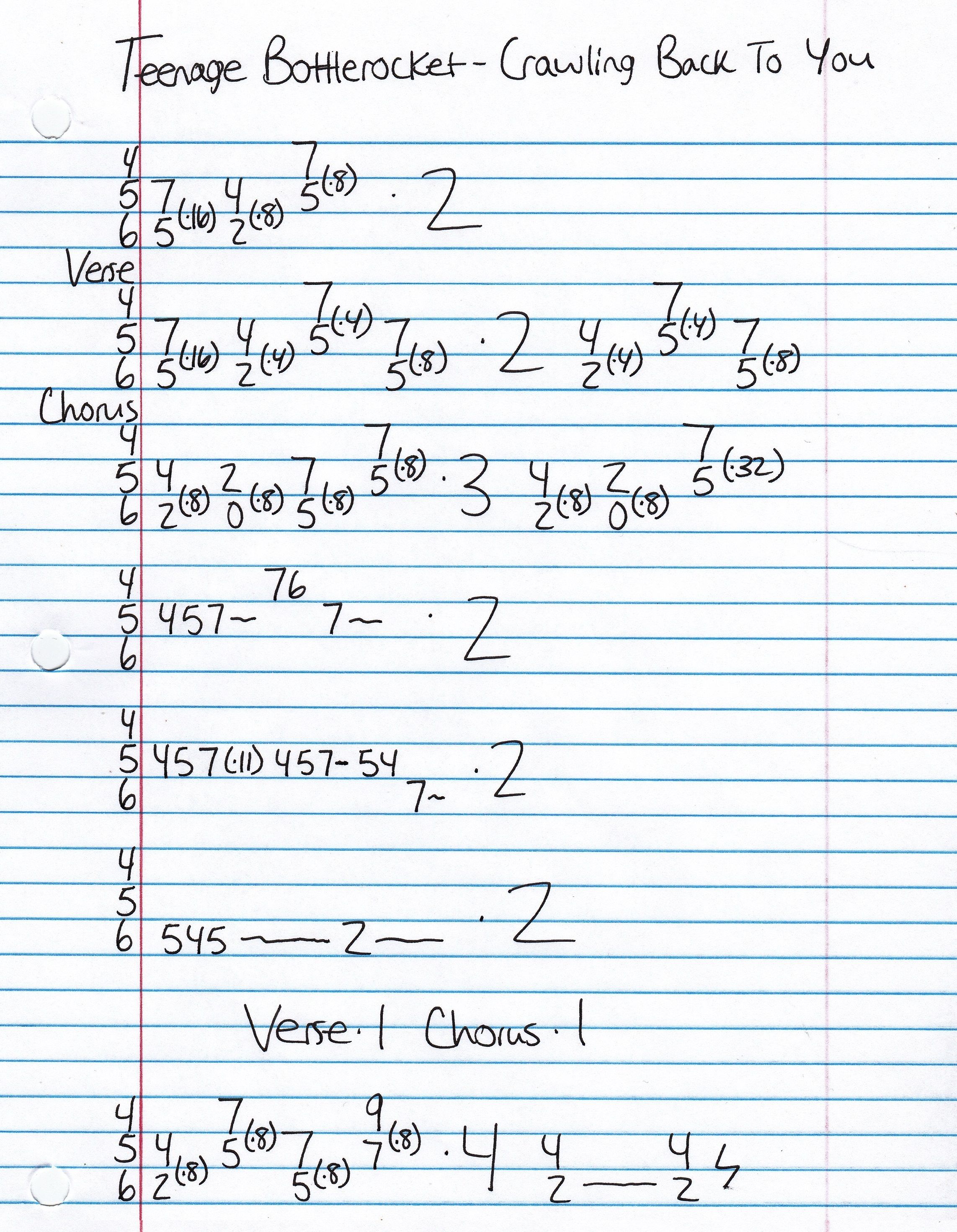High quality guitar tab for Crawling Back To You by Teenage Bottlerocket off of the album Warning Device. ***Complete and accurate guitar tab!***